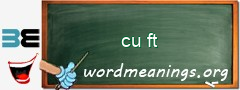WordMeaning blackboard for cu ft